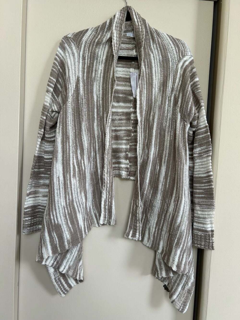 NWT New York & Company Striped Open-Front Waterfall Cardigan